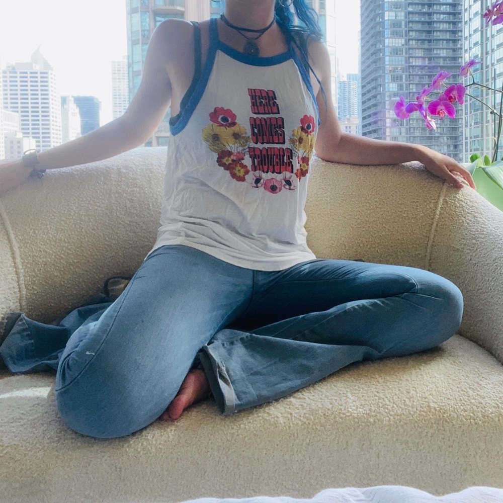 Floral graphic muscle tank from Somedays Lovin